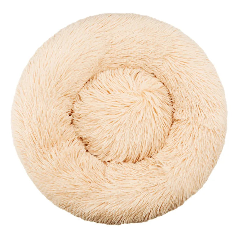 Lit rond en peluche pour chien et chat – Lavable, toutes saisons (40 à 90 cm)
