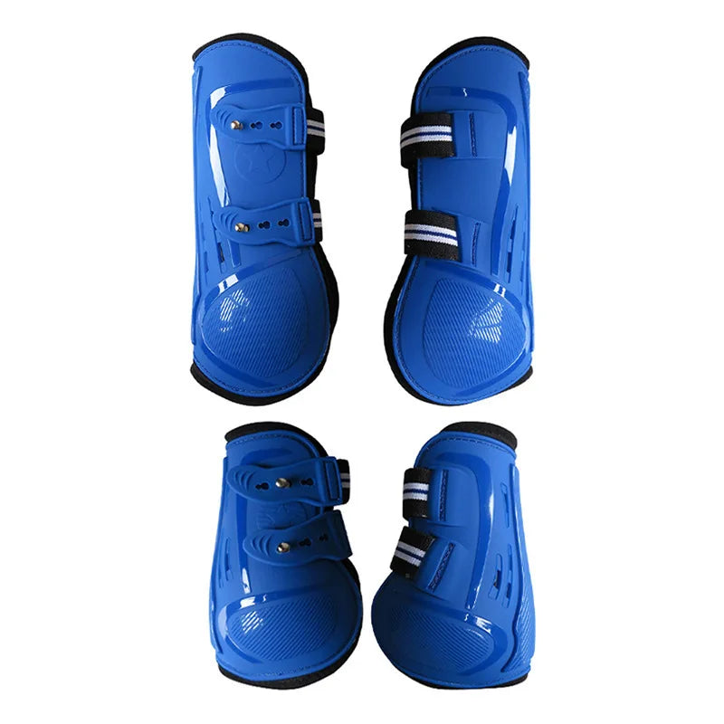 Set van 4 paardenbeenbeschermers, open voorkant, voor springen, optimale peesbescherming, klassieke en ademende paardensportuitrusting