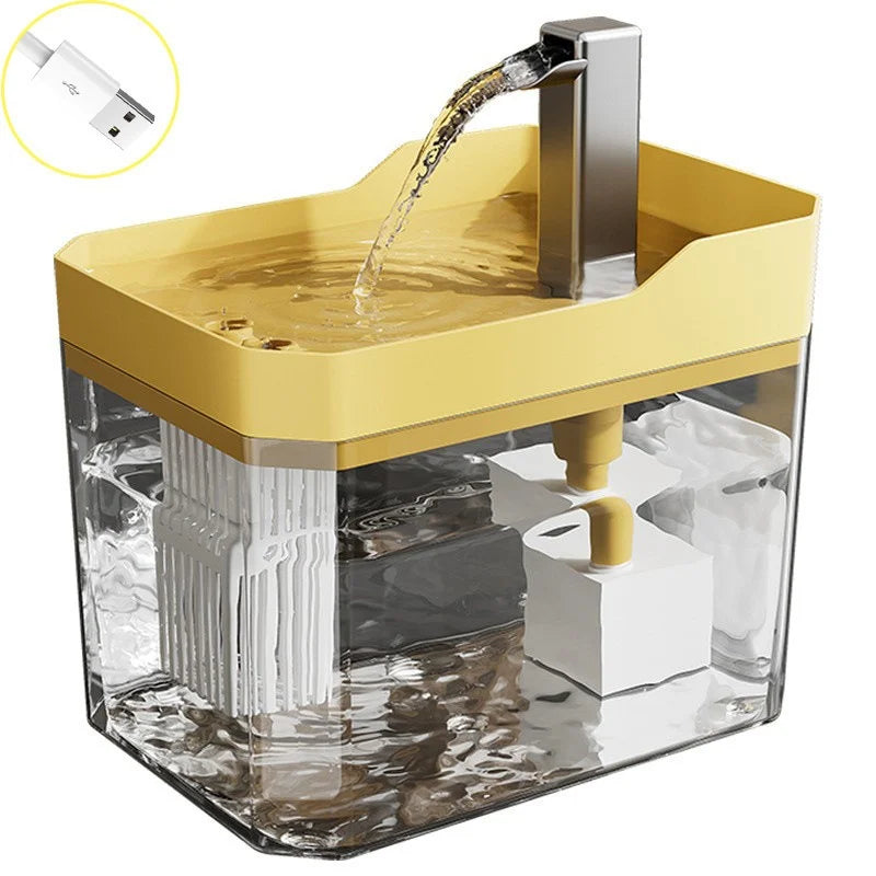 Fontaine à eau pour chat — Filtrante, circulante & rechargeable USB