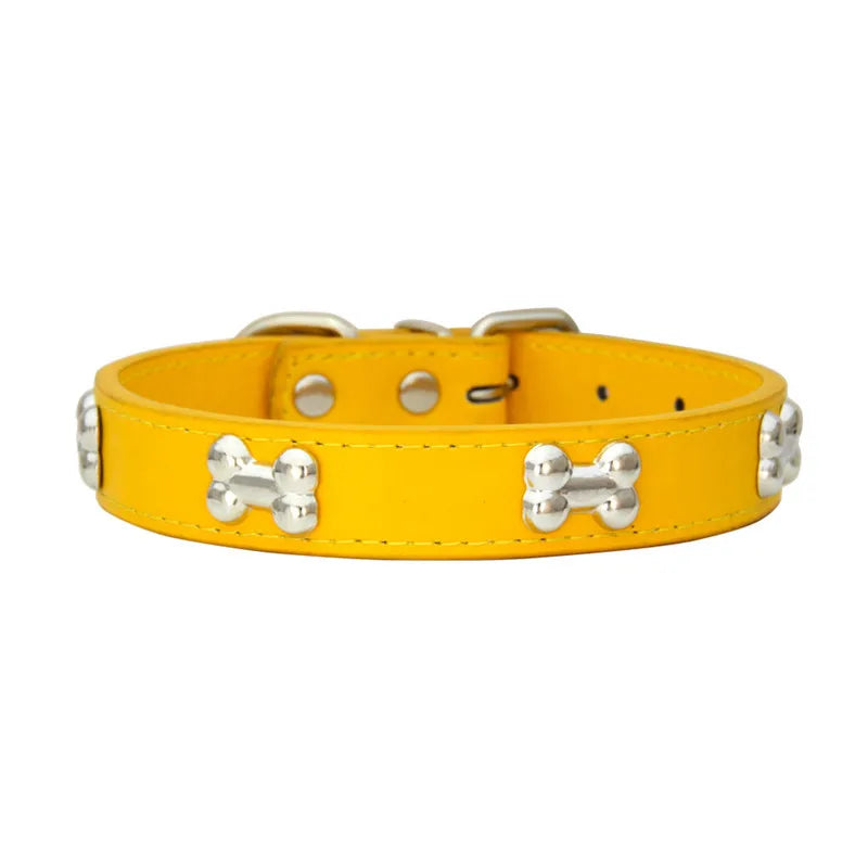Collier en Cuir pour Chien – 16 Couleurs, Tailles XS à L