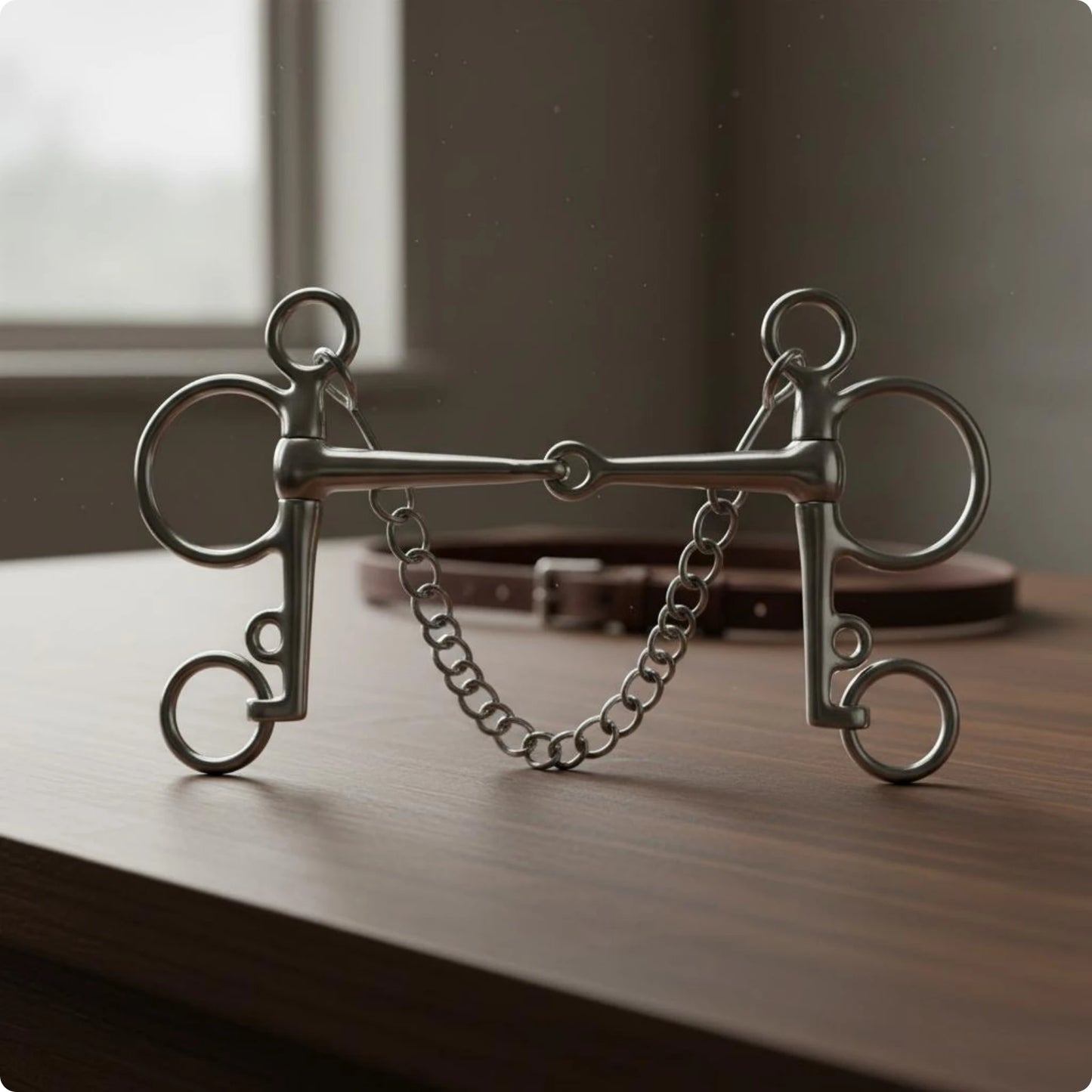 Mors Pelham Articulé en Inox avec Chaîne de Bride – 127 ou 135 mm