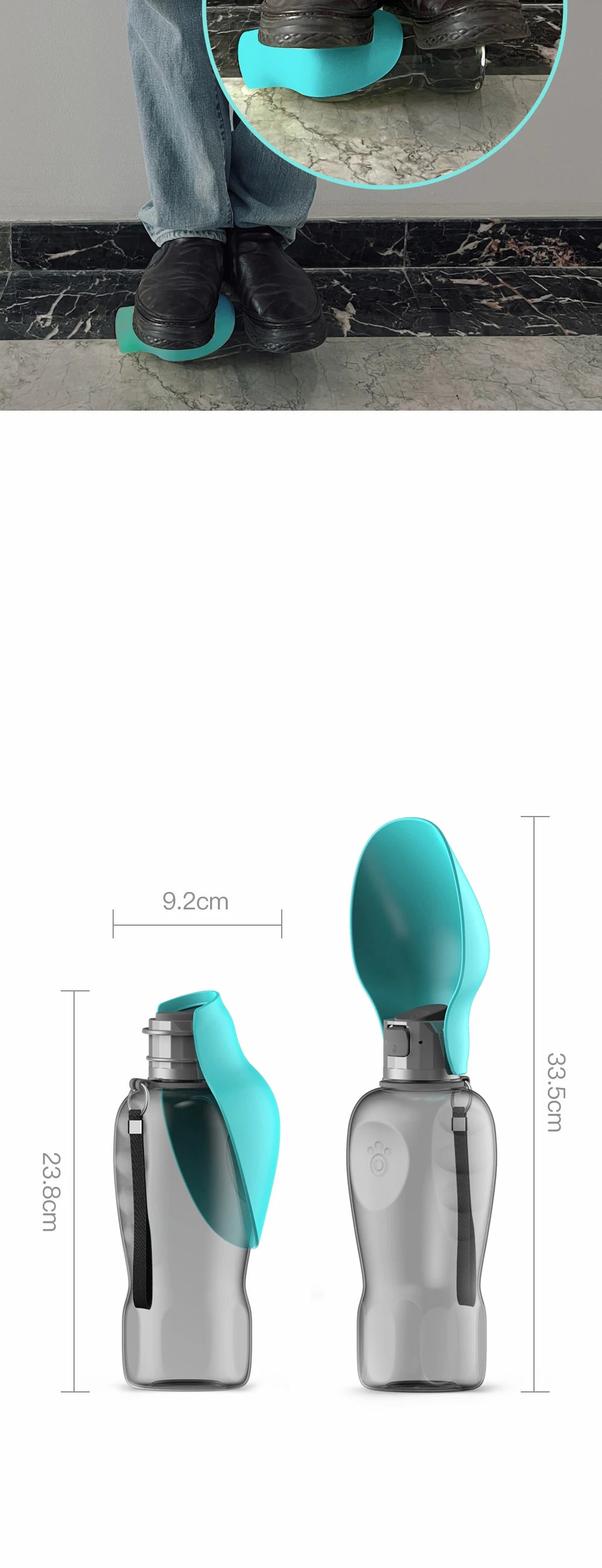 Bouteille d'eau portable pour chien, 800ml, pour chiens de petite, moyenne et grande taille, bol à boire pour voyage en plein air, mangeoire pour chiot et chat, accessoires pour animaux de compagnie Labrador