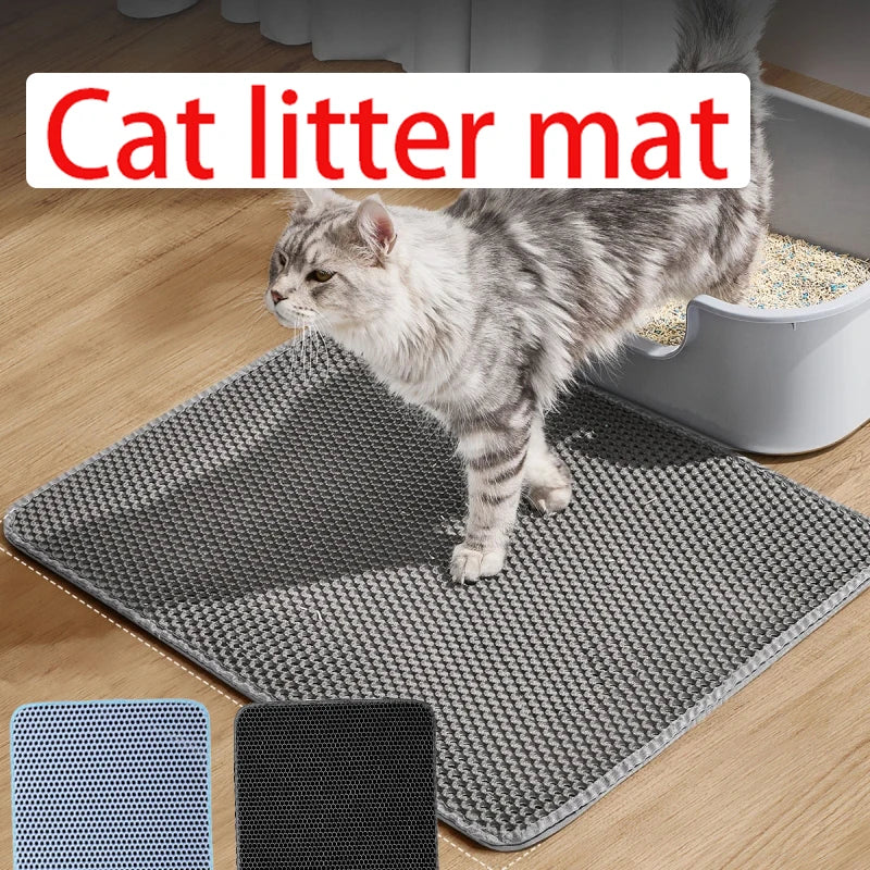 Grote kattenbakmat, waterdicht, voor huisdieren. Antislip dubbellaagse kattenbakmat. Huisdierenproduct.