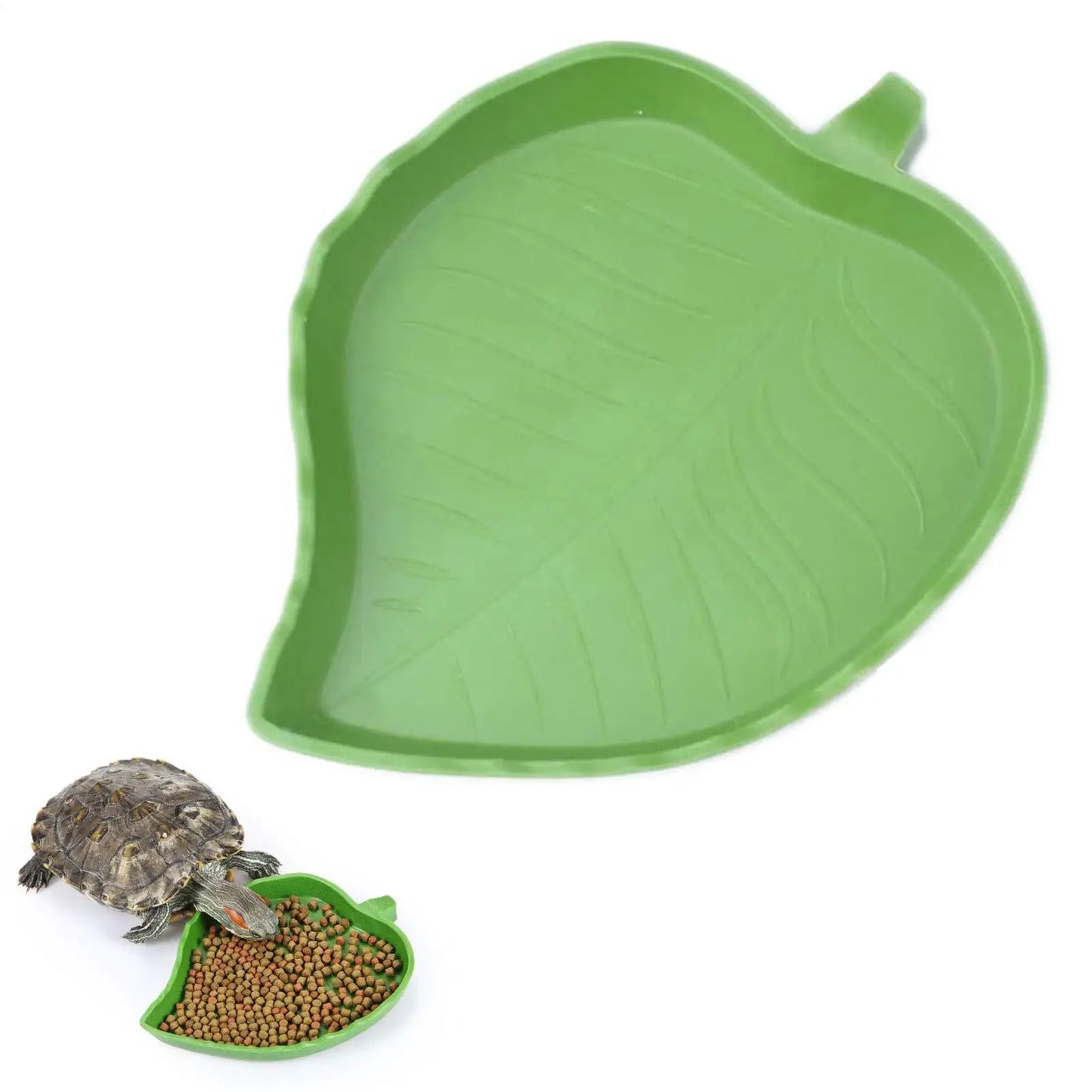 Gamelle en Forme de Feuille pour Reptiles – Eau & Nourriture, PP, S / L