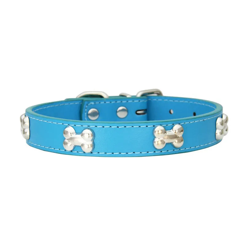 Collier en Cuir pour Chien – 16 Couleurs, Tailles XS à L
