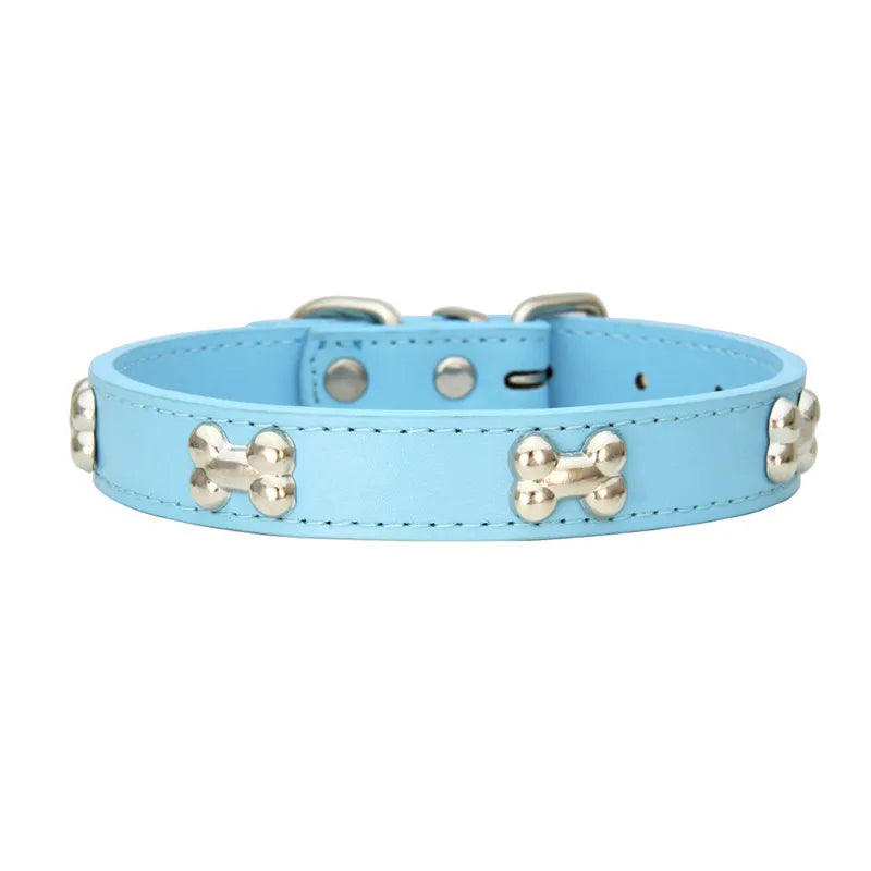 Collier en Cuir pour Chien – 16 Couleurs, Tailles XS à L