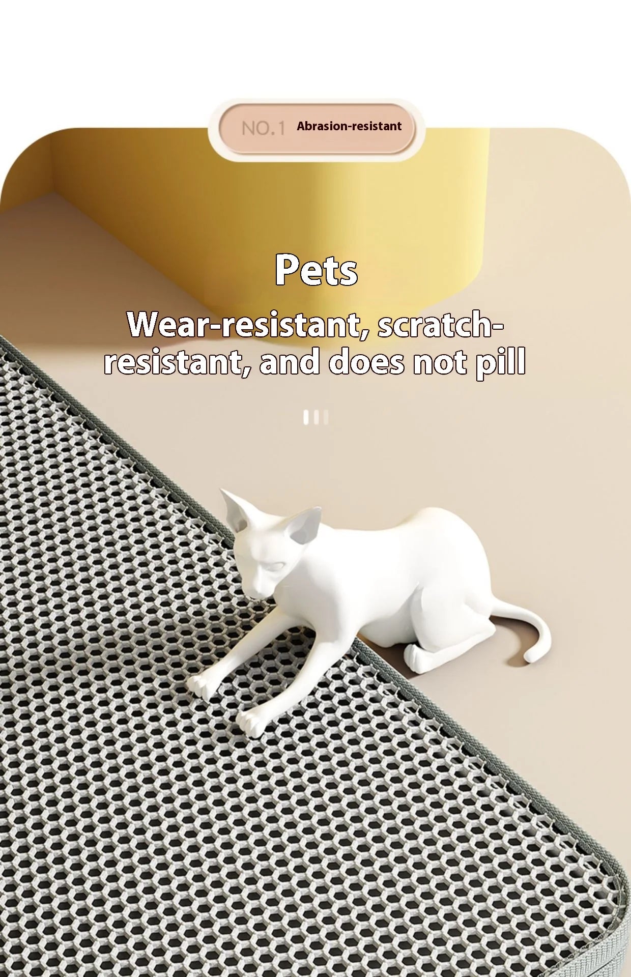 Tapis de Litière pour Chat – 2 Couches, Imperméable & Antidérapant