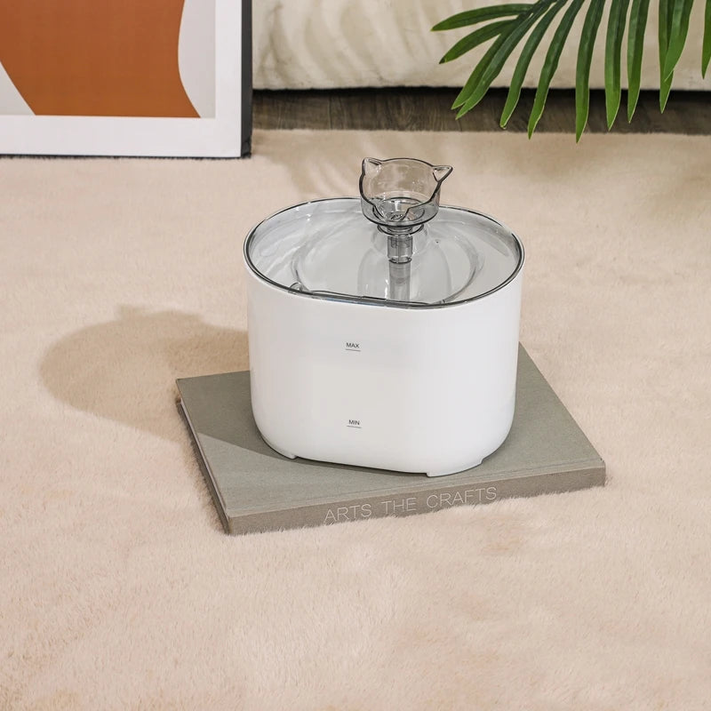 2,2 L/74 oz kattenwaterfontein, ultrastil, met tuit in de vorm van een kat, ideaal voor binnenkatten.