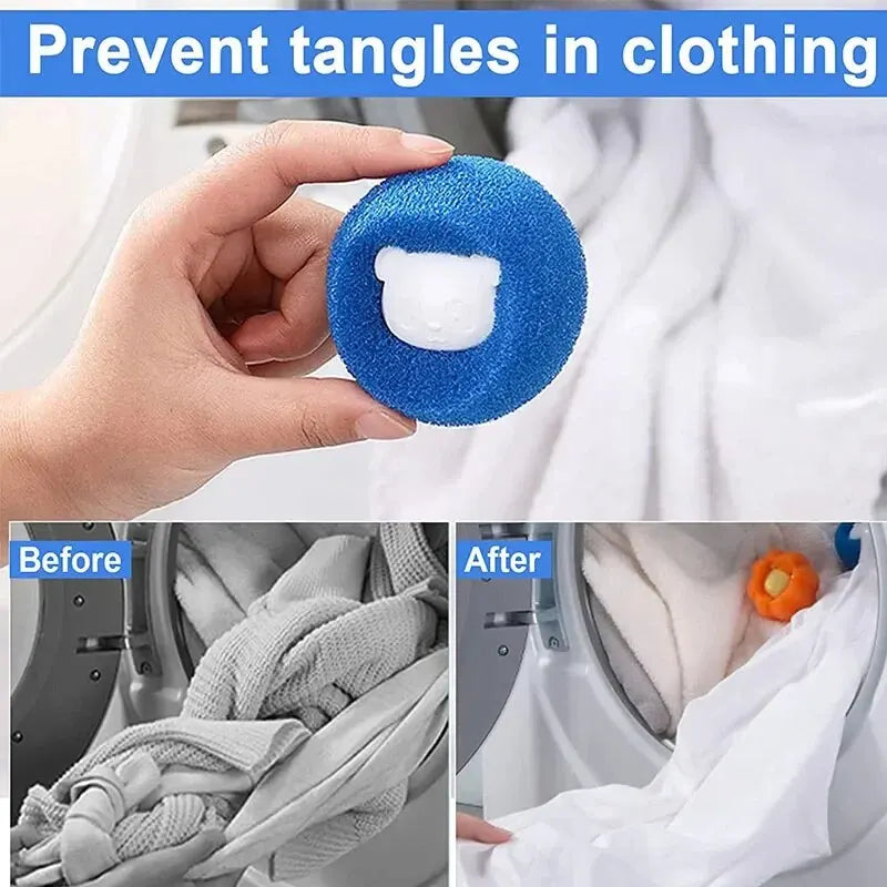 Boule anti-poils réutilisable pour machine à laver – Attrape-peluches et poils d'animaux