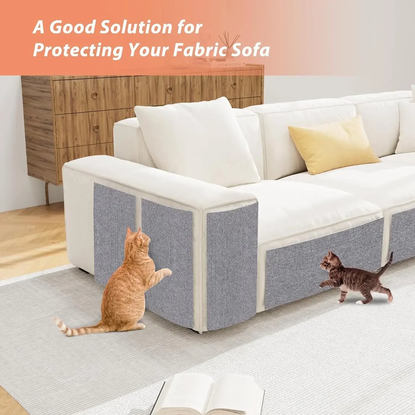 Tapis Griffoir Adhésif pour Chat — Protège Meubles, Antidérapant & Multifonction