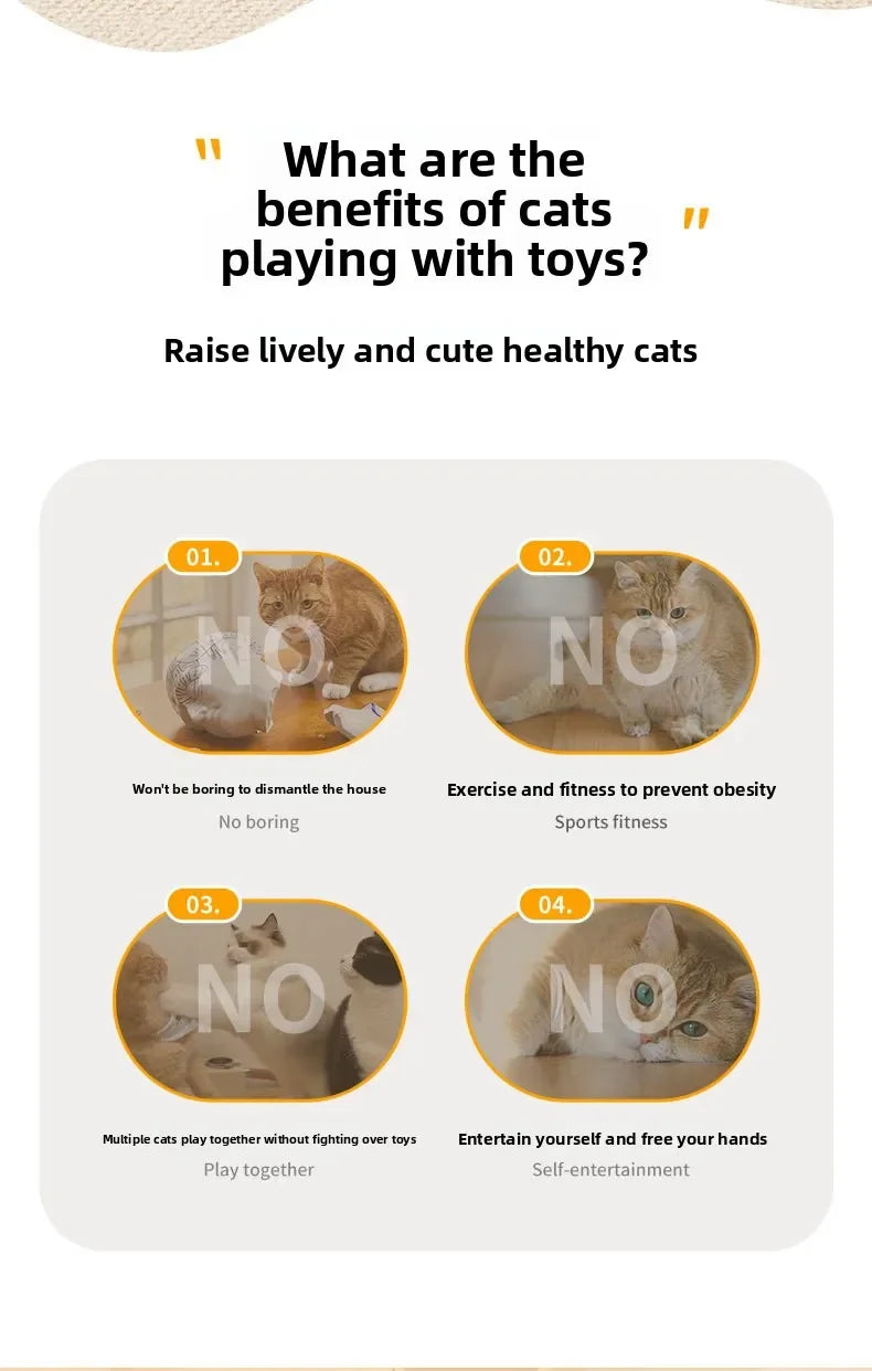 Elektrisch draaiplateau voor katten, zelfstimulerend en vervelingsbestendig huisdierenspeeltje, leuke en intelligente kattenstok, sportieve consumptie