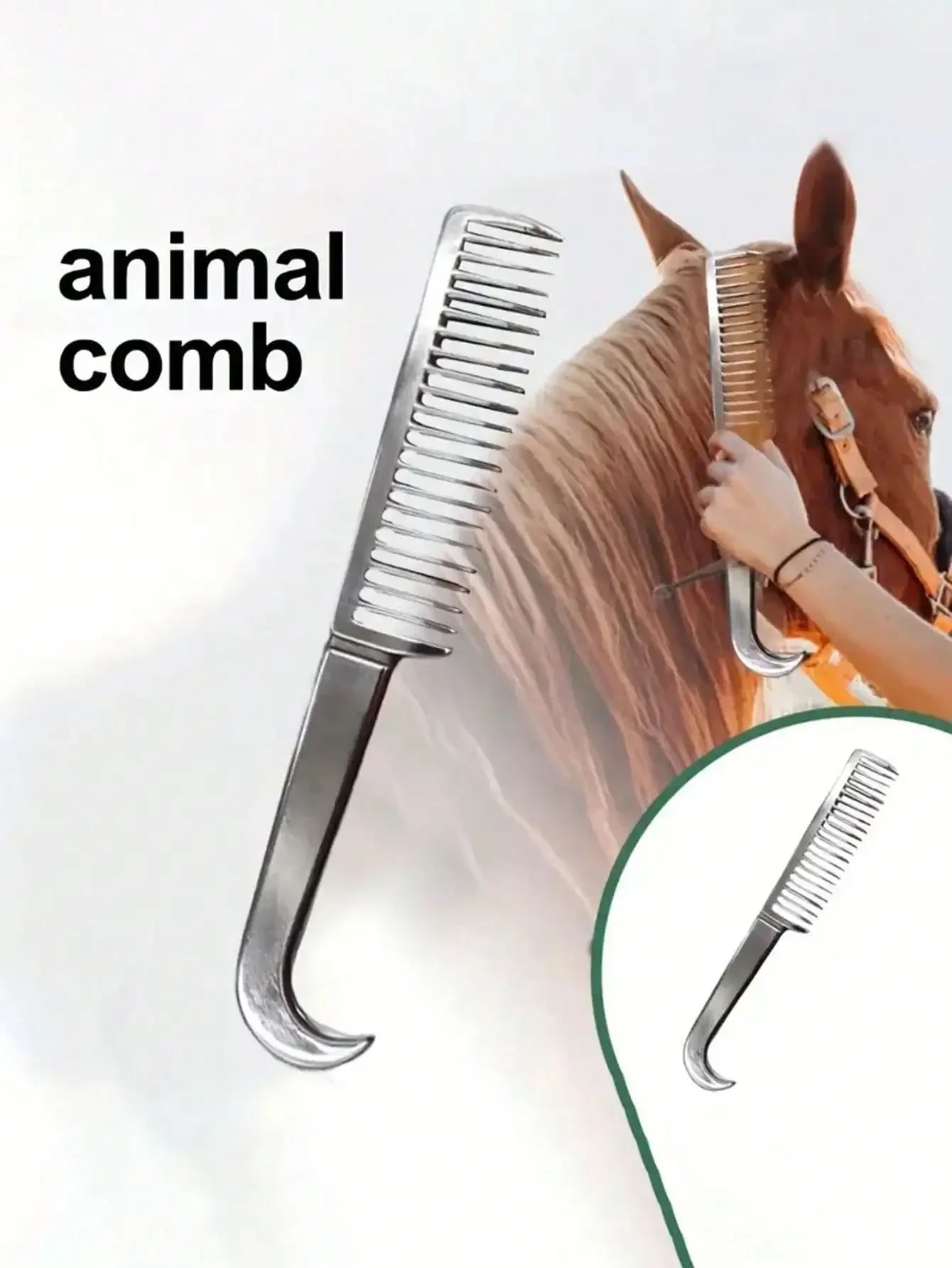 Peigne Crinière & Queue en Alliage d'Aluminium – Anti-Nœuds, Léger, Pansage Cheval