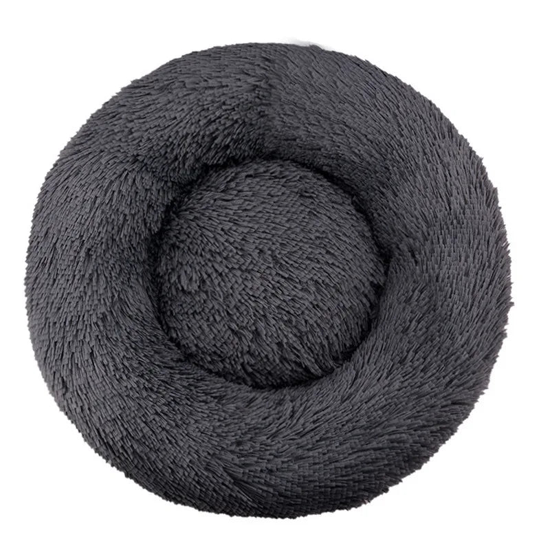 Lit rond en peluche pour chien et chat – Lavable, toutes saisons (40 à 90 cm)