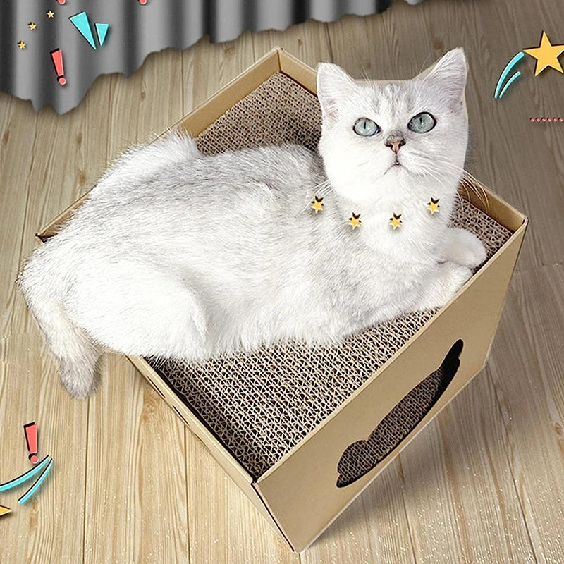 Maison Griffoir en Carton pour Chat & Lapin