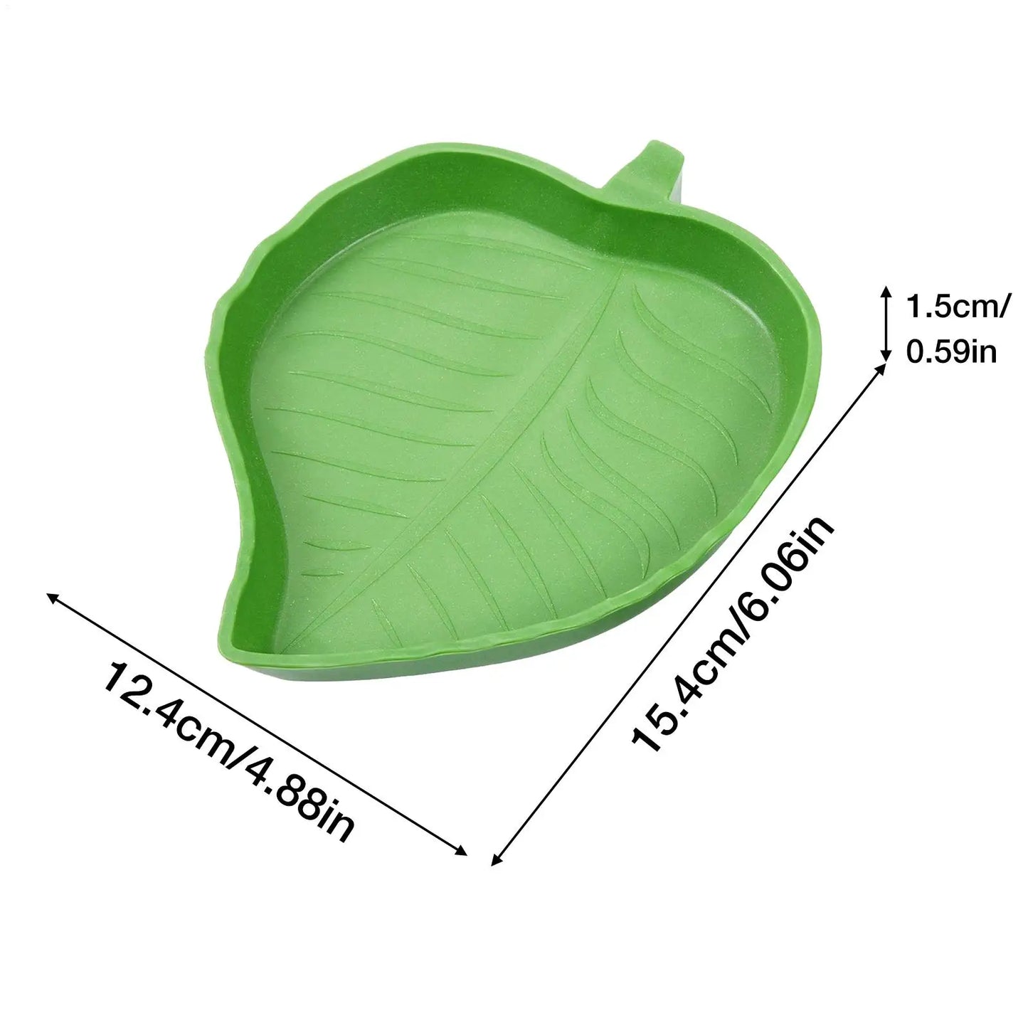 Gamelle en Forme de Feuille pour Reptiles – Eau & Nourriture, PP, S / L