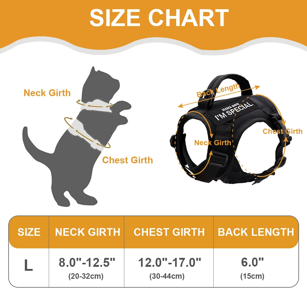 Harnais Tactique en Nylon pour Chat & Petit Chien – Avec Poignée