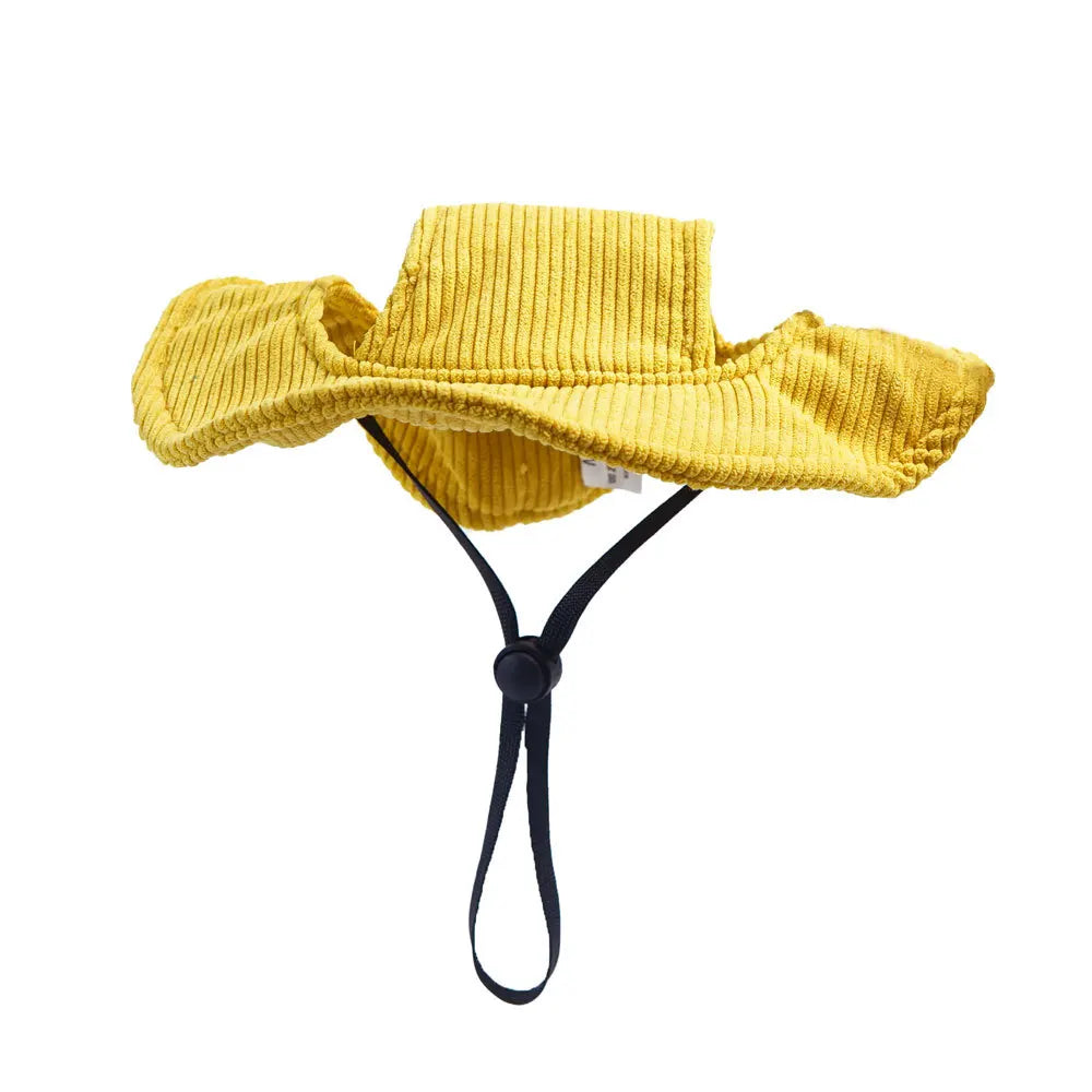 Chapeau pour Chien Anti-UV Réglable – Tailles XS à XL, Velours Côtelé