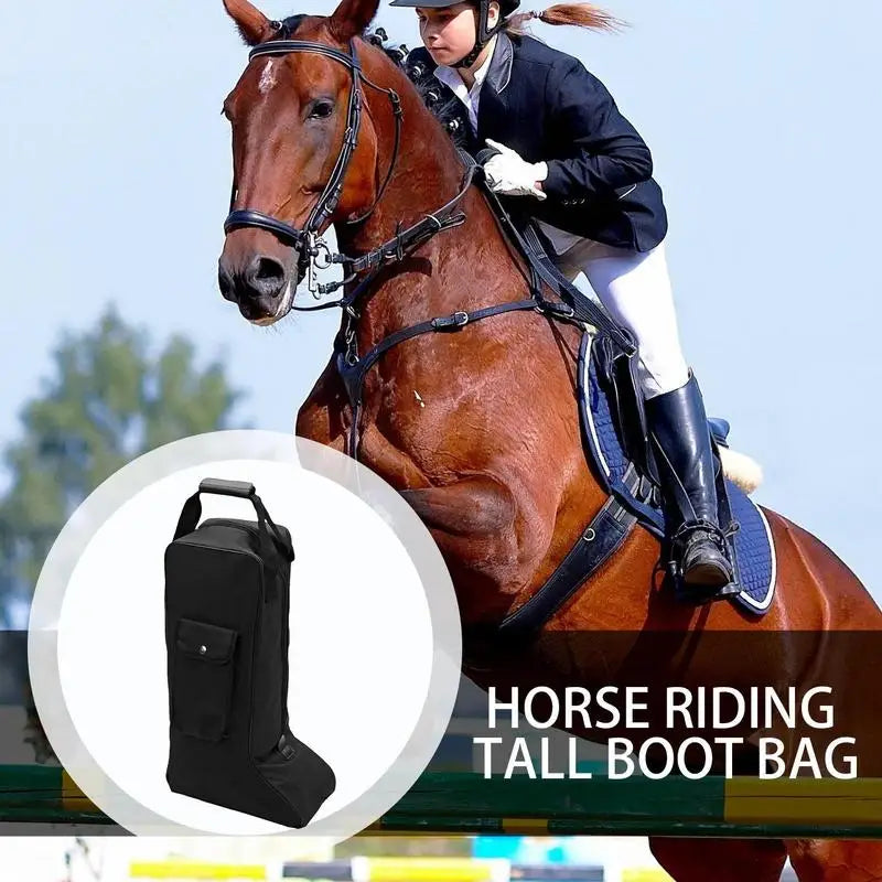 Sac pour Bottes d'Équitation – Oxford 600D Impérméable, Noir, 54 cm