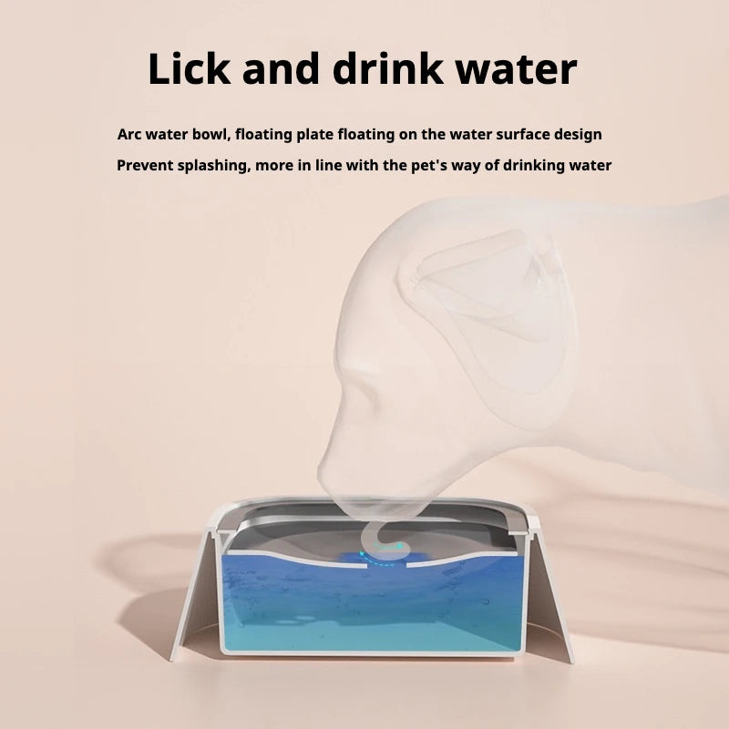 Antiknoeihondenwaterbak, langzaam drinkende waterdispenser met anti-stik drijfschaal.