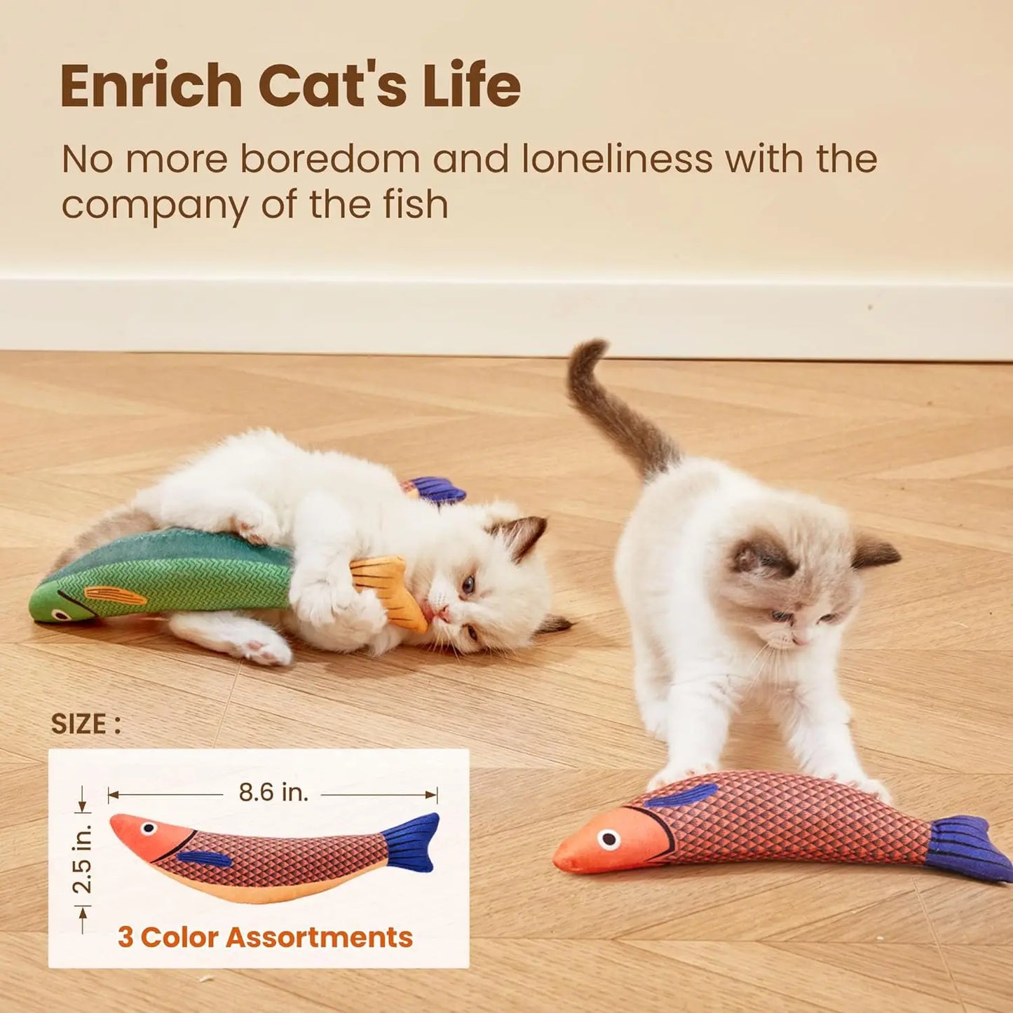 Kattenspeeltjes in visvorm, kattenkruid kauwspeeltjes, zacht en duurzaam, interactief speelgoed voor kittens met geluid en kauw- en bijtspeeltjes, kattenaccessoires