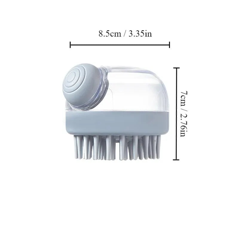 Brosse de Bain en Silicone pour Animaux | Distributeur de Shampoing & Massage Doux