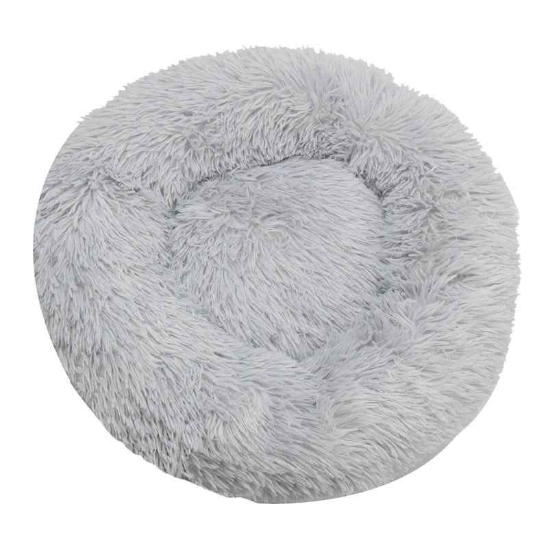 Lit rond en peluche pour chien et chat – Lavable, toutes saisons (40 à 90 cm)