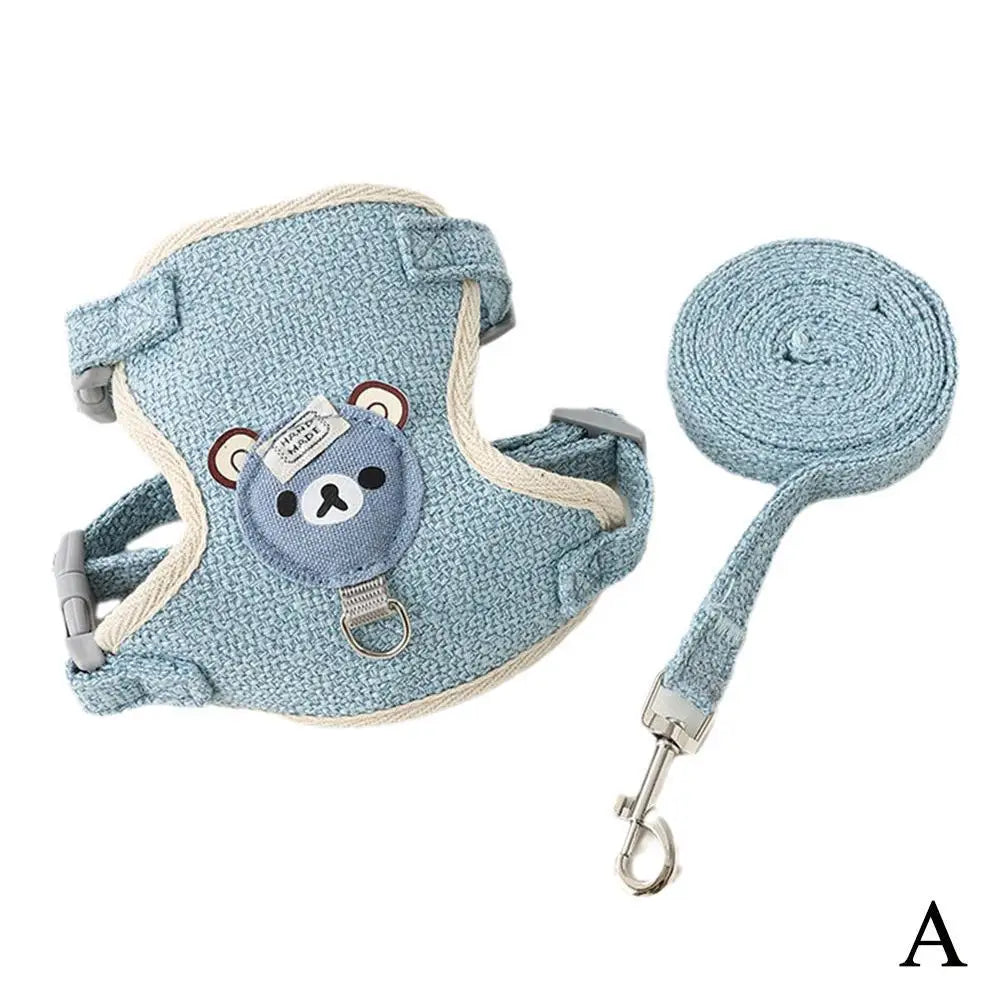 Joli petit gilet pour animaux de compagnie, sangle de poitrine, laisse pour chien, corde de Traction, marche, chien, chat, lapin, harnais, collier de caniche, accessoires pour chiens