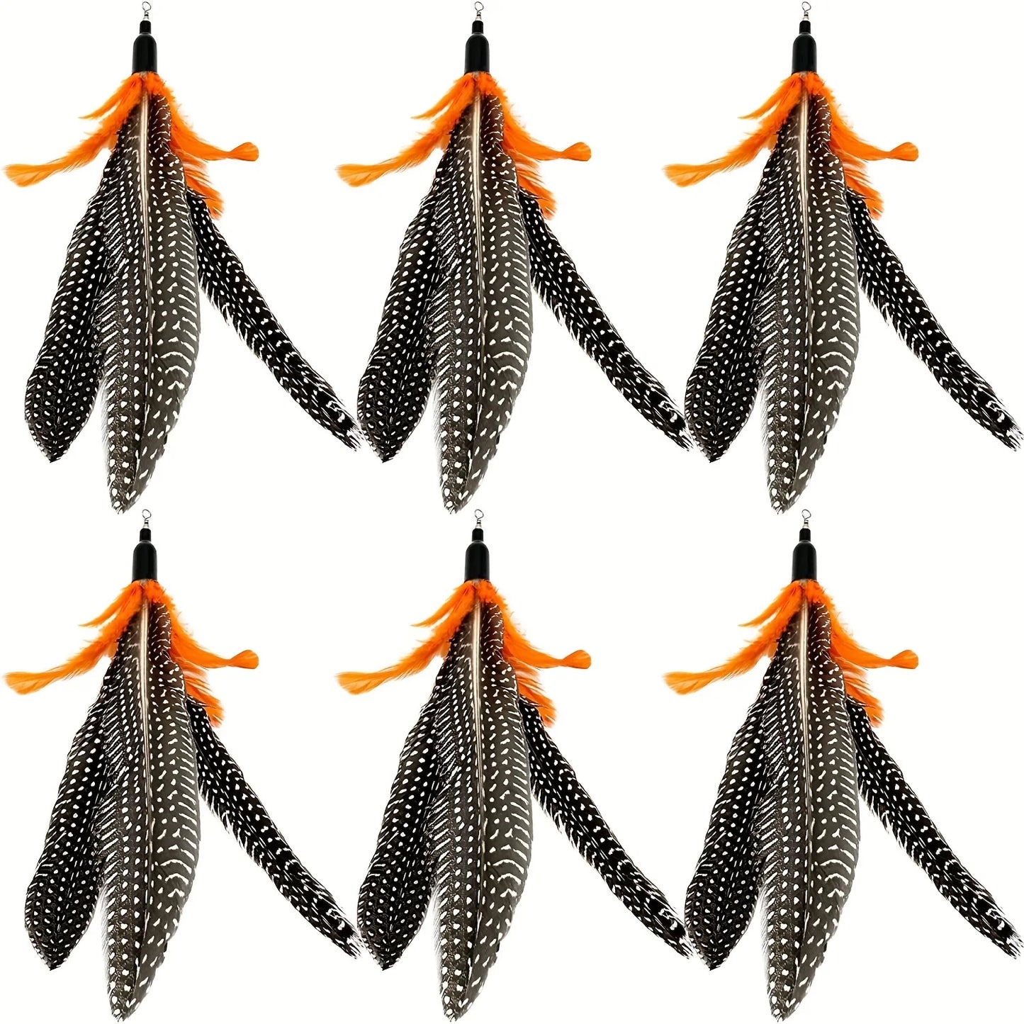 Recharges plumes naturelles pour baguette de chat – Lot de 6