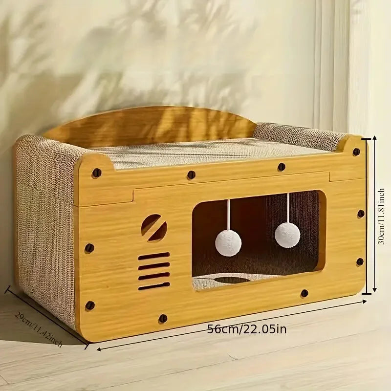 Griffoir-Lounge 2-en-1 pour Chat en Carton – Rouge, Bleu ou Vert