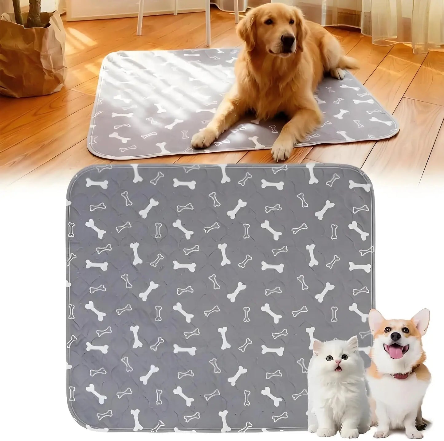Tapis de Propreté Lavable pour Chiot — Anti-Fuites, Anti-Odeurs & Phéromones