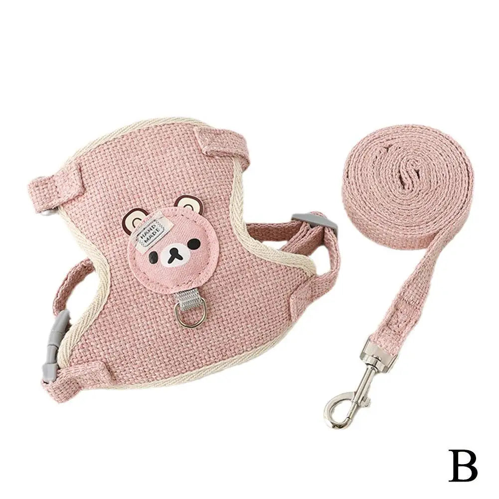 Joli petit gilet pour animaux de compagnie, sangle de poitrine, laisse pour chien, corde de Traction, marche, chien, chat, lapin, harnais, collier de caniche, accessoires pour chiens