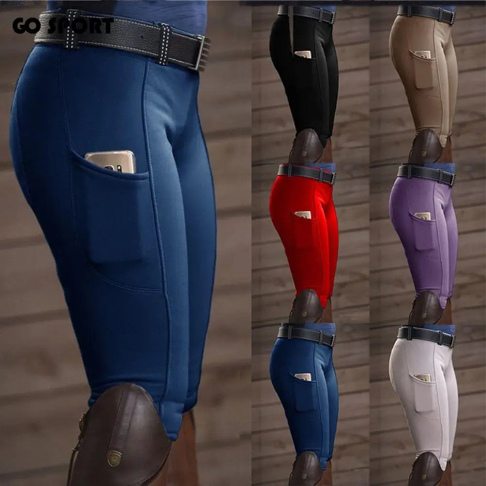 Pantalon d'équitation slim SIRENXI – Extensible, anti-boulochage & poche téléphone
