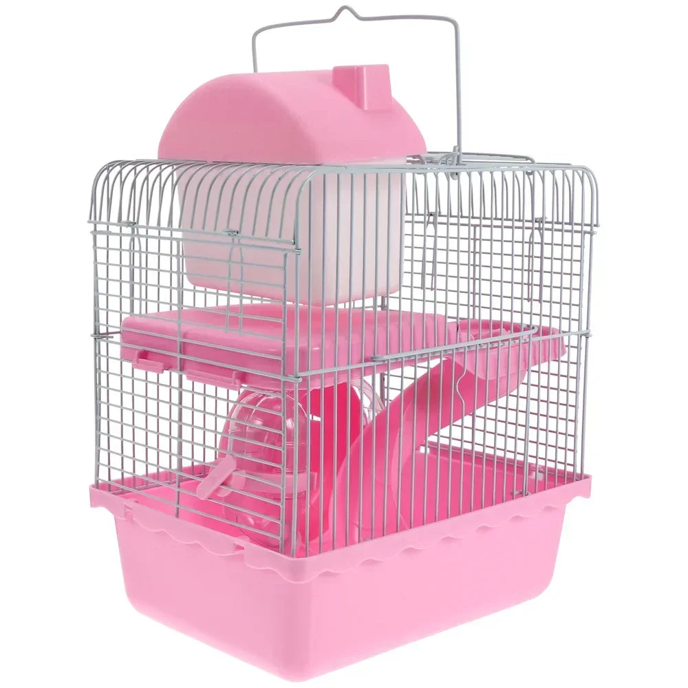 Cage Maison pour Hamster & Petits Rongeurs – Design Créatif Double Couche