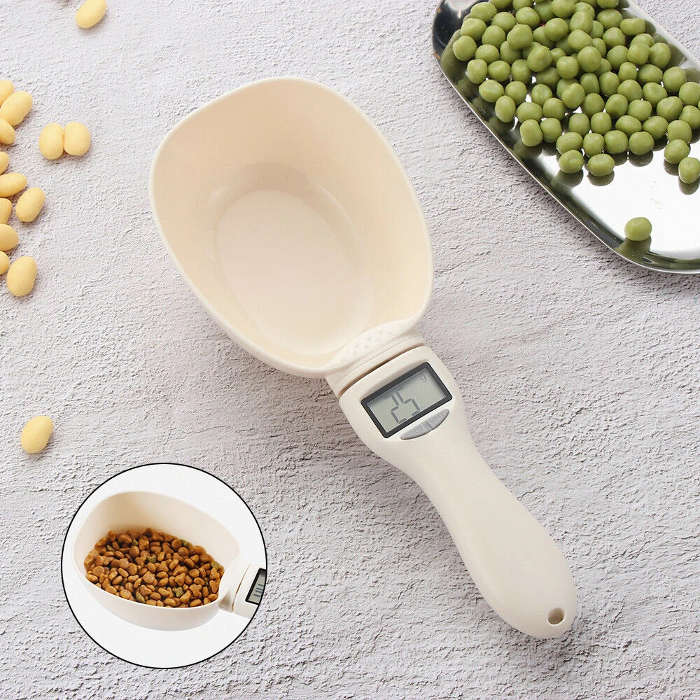 Cuillère à mesurer les aliments pour animaux de compagnie, tasse à mesurer électronique pour aliments pour chiens et chats, cuillère numérique, balance de cuisine avec affichage LED