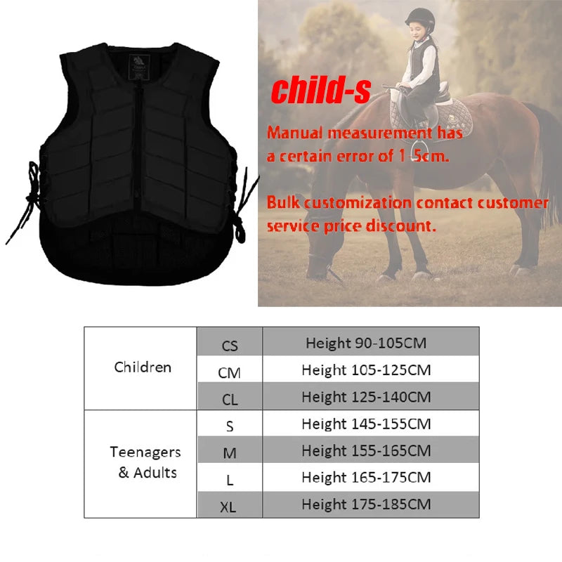 Gilet de Protection Équestre – Rembourrage EVA Anti-Choc, Respirant, Adulte & Enfant