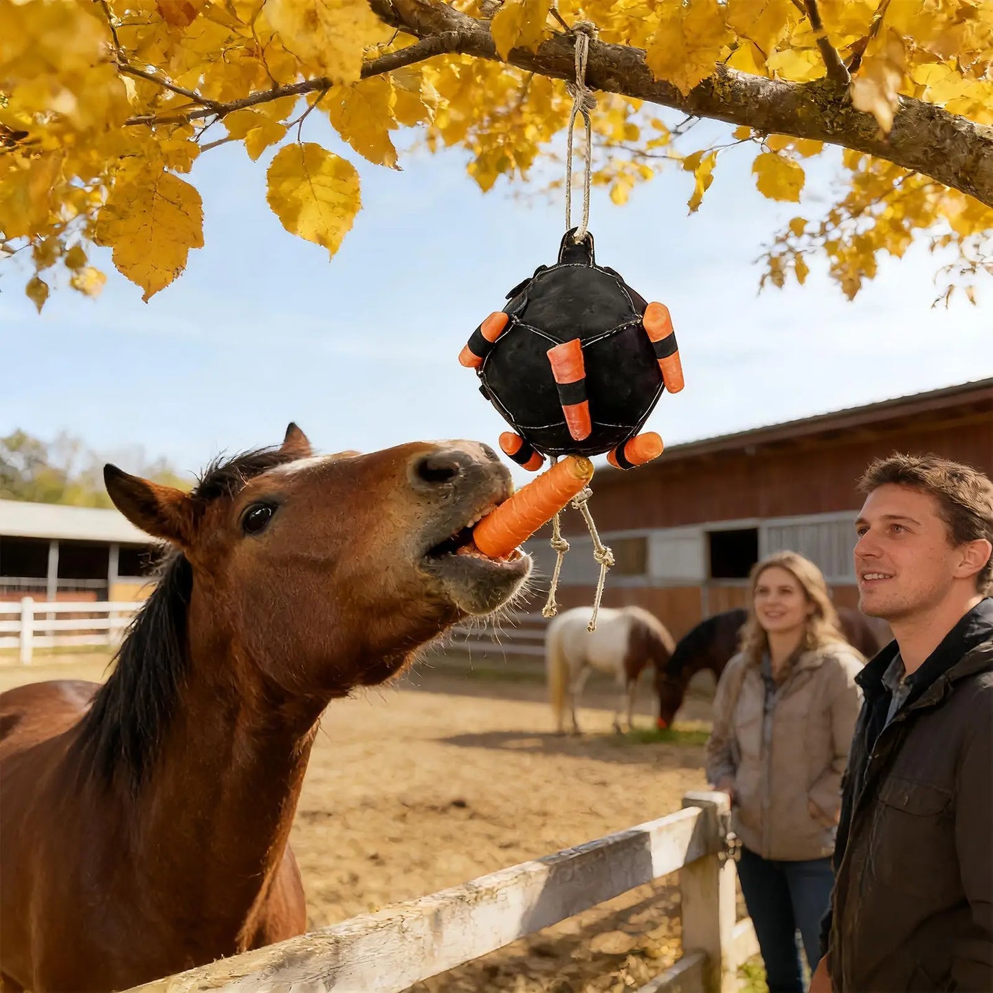 Boule de foin interactive pour cheval — Distributeur anti-ennui