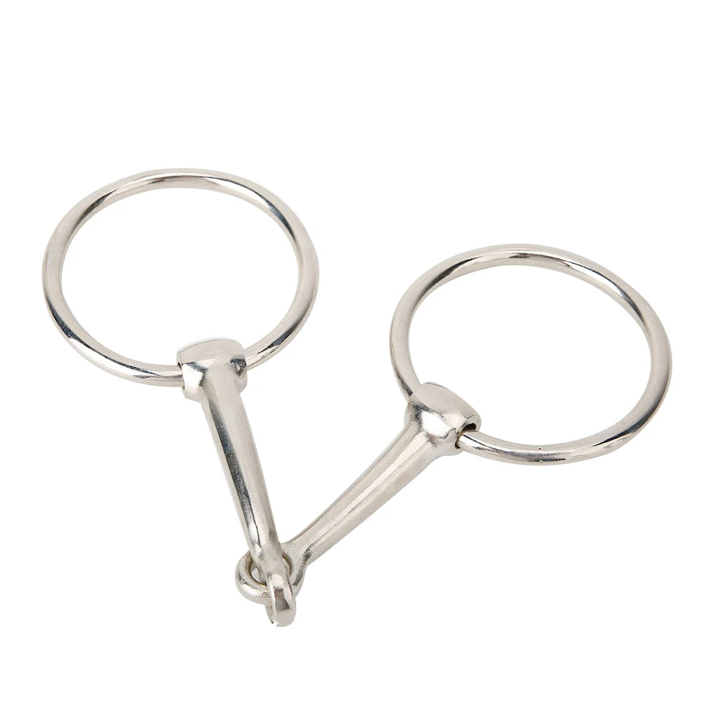 Mors snaffle à anneau en fer – Bouche articulée creuse pour cheval