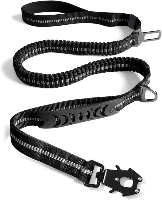 Laisse Tactique Réfléchissante pour Grand Chien – Double Poignée, Anti-Traction, Absorption des Chocs