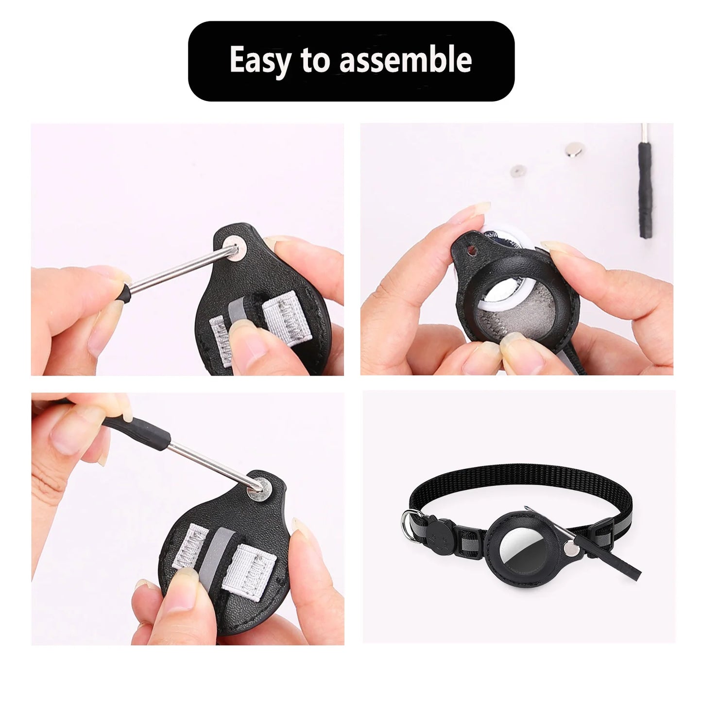 Collier pour chat avec support AirTag – Réfléchissant & Cloche