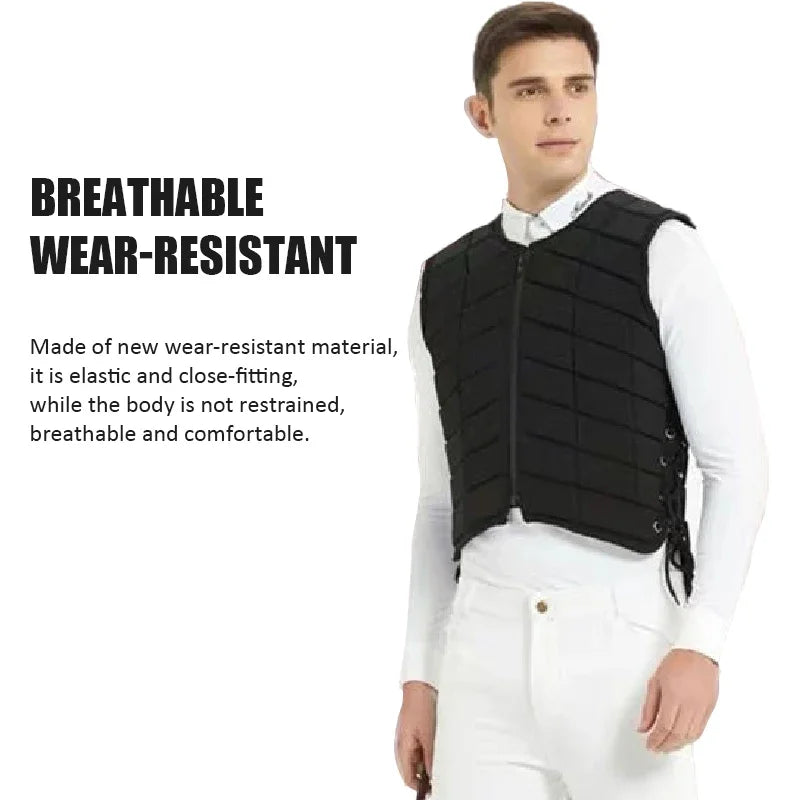 Gilet de Protection Équestre – Rembourrage EVA Anti-Choc, Respirant, Adulte & Enfant