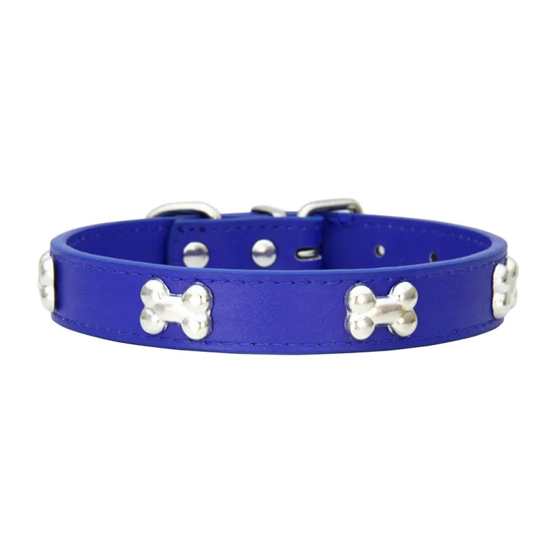 Collier en Cuir pour Chien – 16 Couleurs, Tailles XS à L
