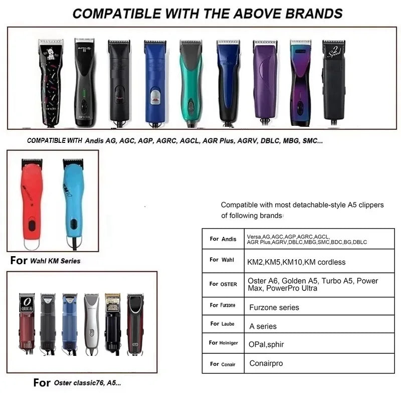 Lame de toilettage en céramique – Compatible Andis, Oster A5, Wahl KM