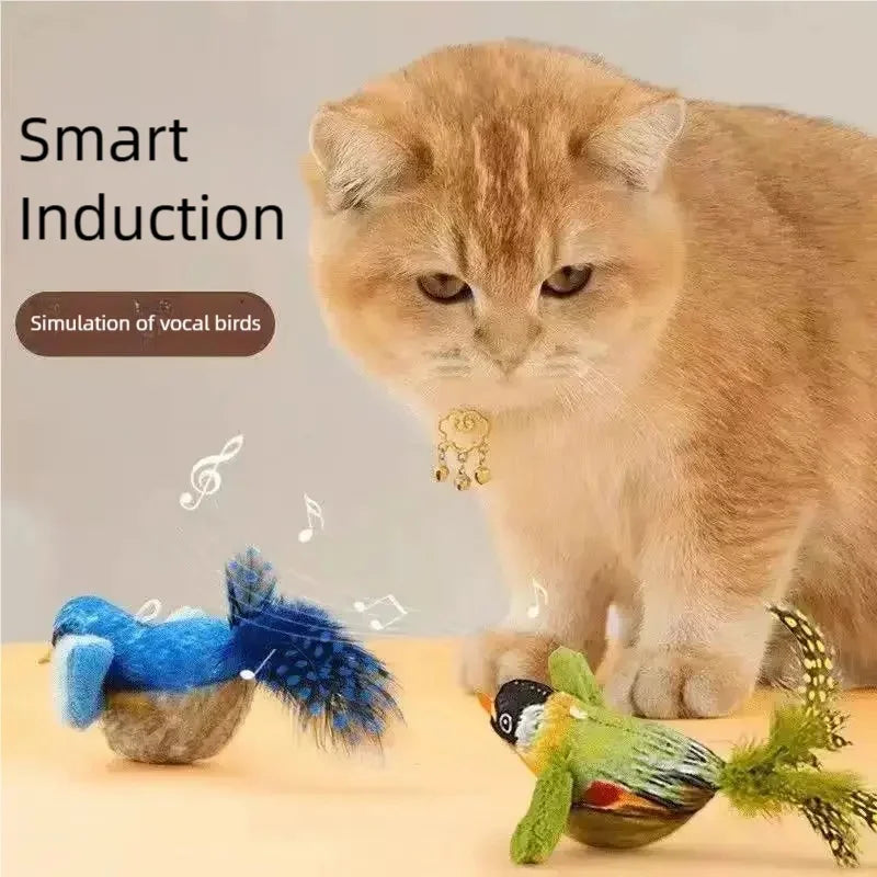 Jouet Plume Oiseau pour Chat – Son Simulé & Anti-Ennui