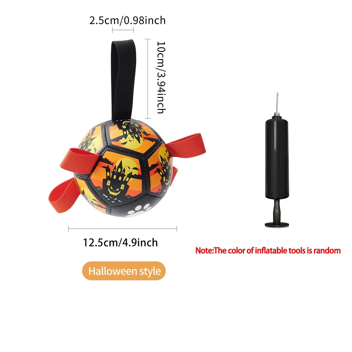 Ballon de Football en Cuir pour Chien – Mordant & Entraînement Extérieur, 12,5 à 22 cm