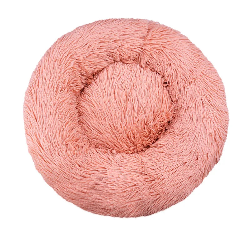 Lit rond en peluche pour chien et chat – Lavable, toutes saisons (40 à 90 cm)