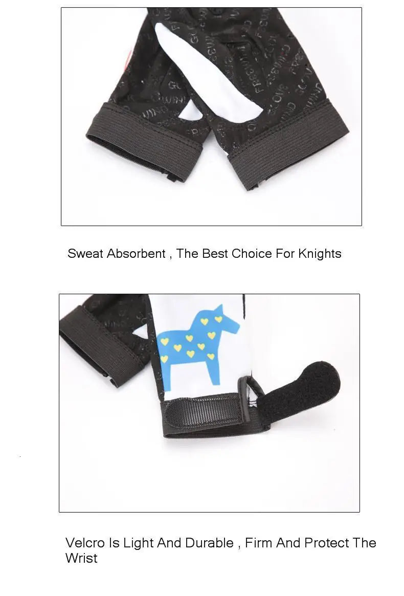 Antislip siliconengel, ultrafijne kinderrijhandschoenen, voor paarden, 2-12 jaar