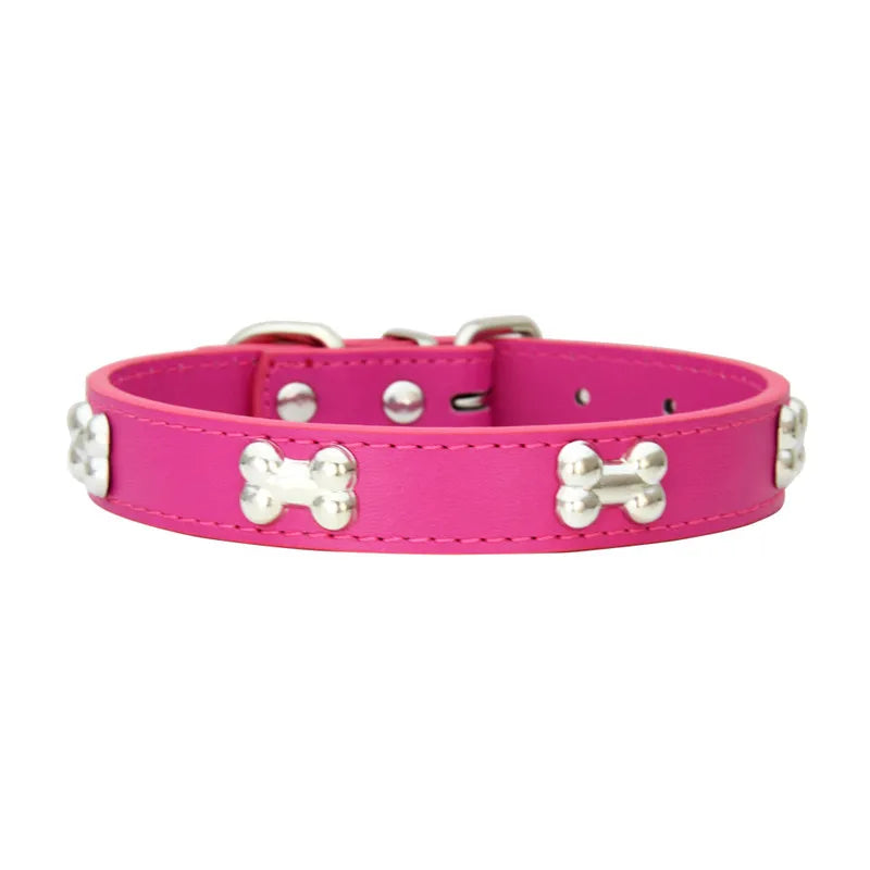 Collier en Cuir pour Chien – 16 Couleurs, Tailles XS à L