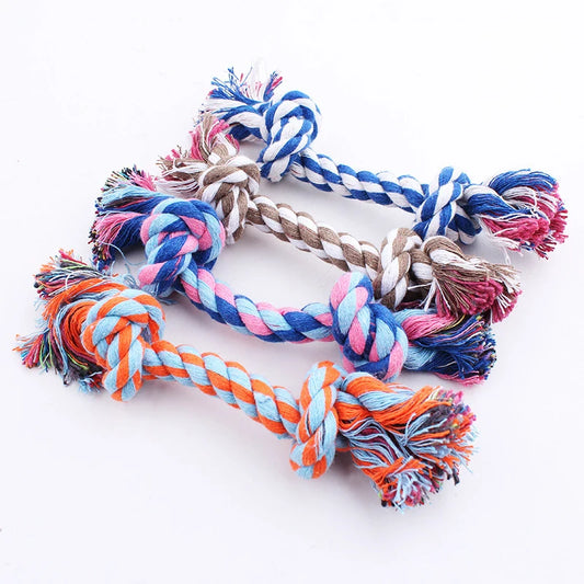 Corde à Double Nœud en Coton pour Chien & Chat – Jouet Mordant, Nettoyage Dentaire, 15 ou 21 cm