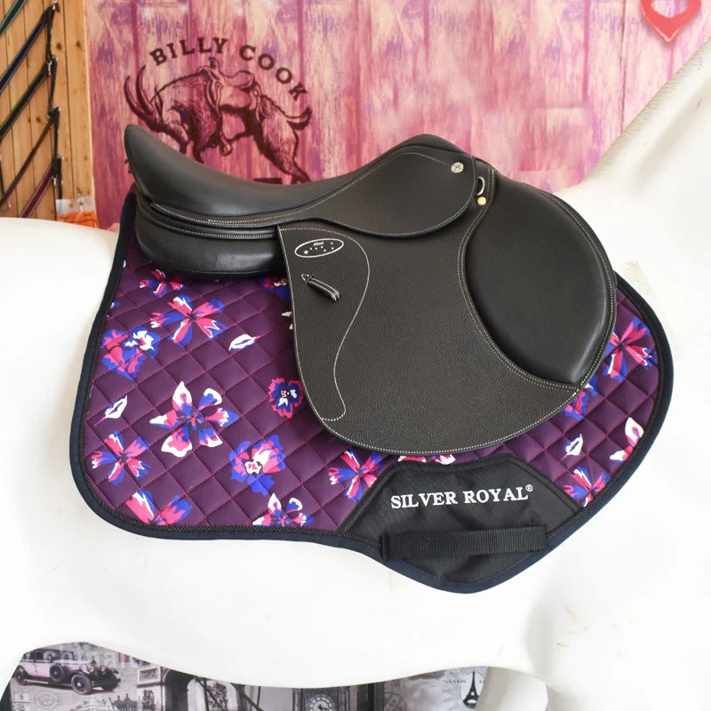 Tapis de Selle Anglais – Forme Anatomique, Respirant, 15–18 pouces, 6 Coloris
