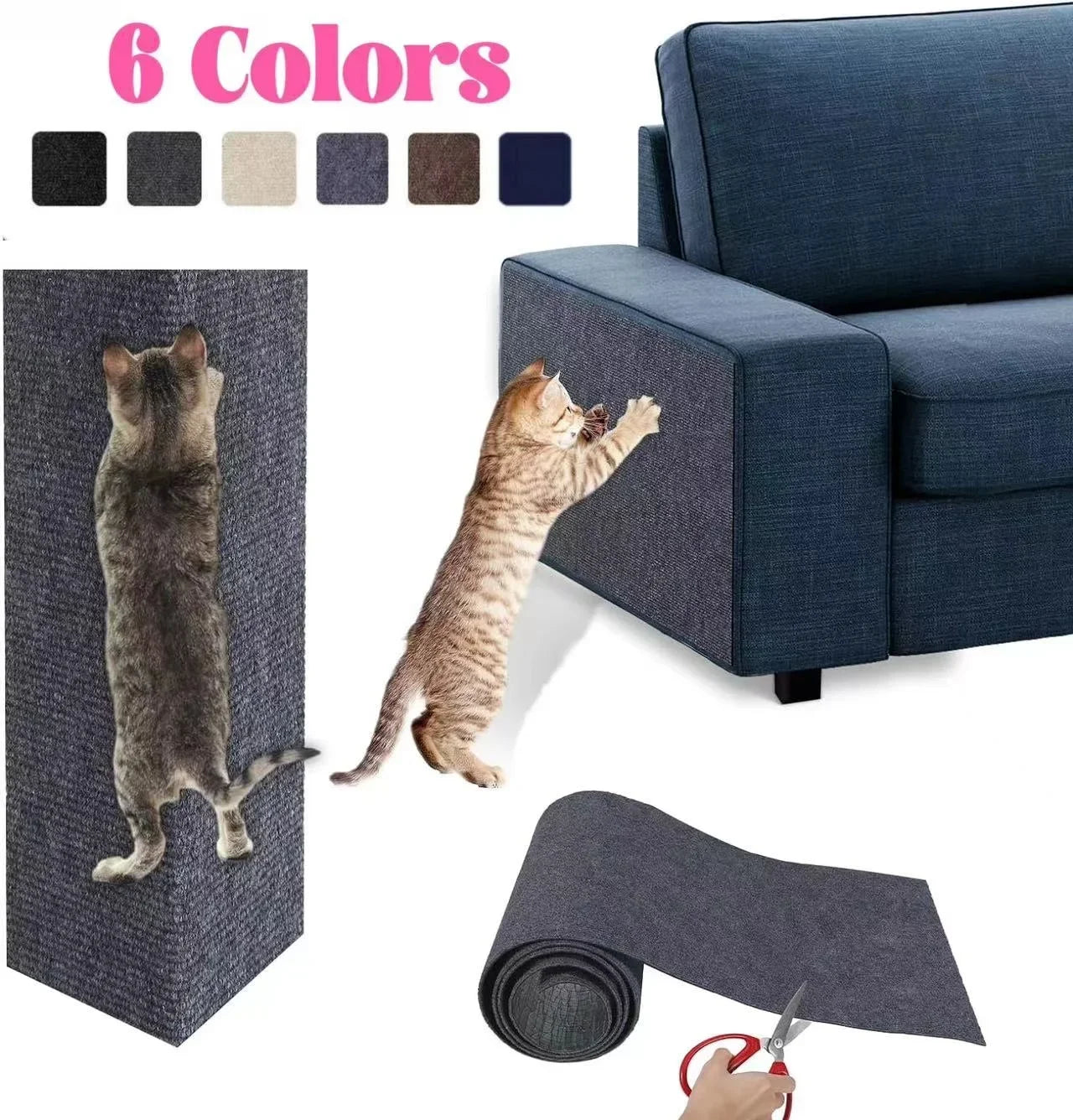 Tapis Griffoir Adhésif pour Chat — Protège Meubles, Antidérapant & Multifonction